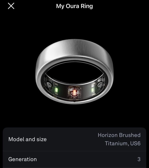 Oura Ring Generation 3 Horizon Brushed Titanium US6