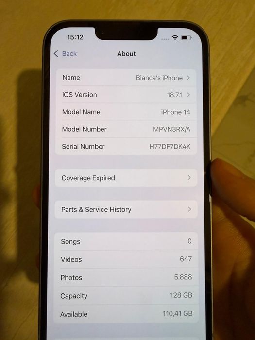 Iphone 14 blue, 128GB, 9/10 - stare excelentă