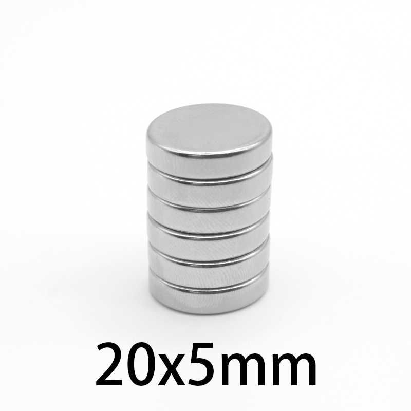 Magnet puternic neodim disc rotund 20x5mm cu suprafata nichelata -5KgF
