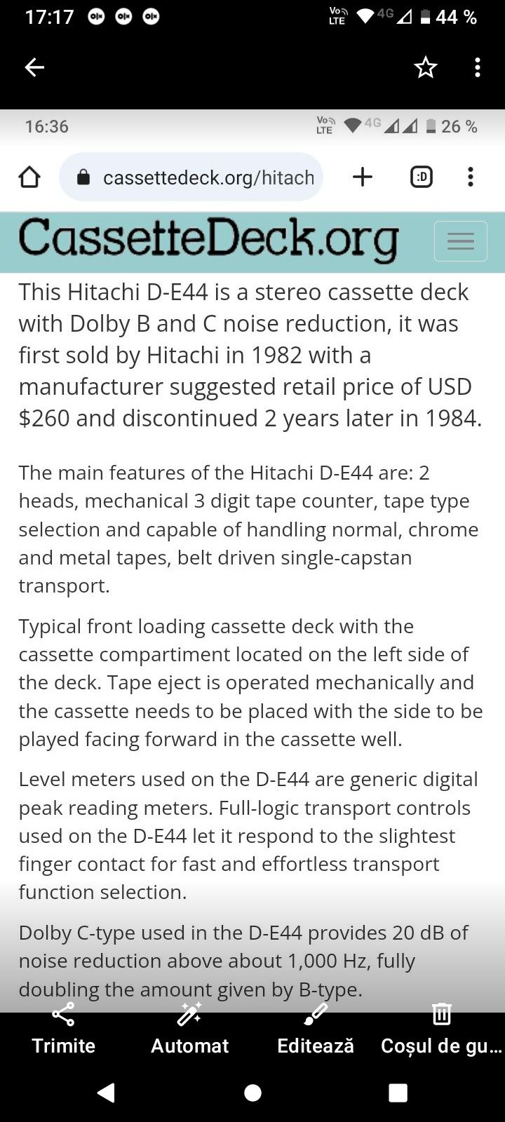 Deck Hitachi 2 motoare