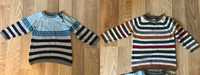 2 Pulovere HM tricotate jacard din bumbac, marimea 86 si 92