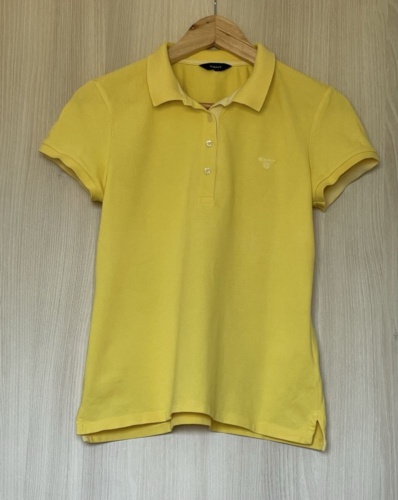 Tricou polo GANT galben pal