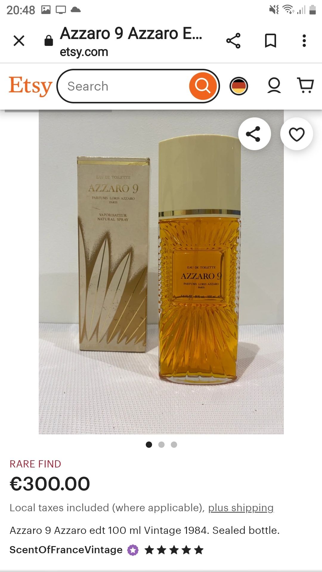 Parfum Azzaro 9 damă vintege