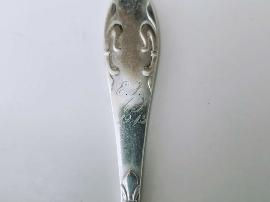 Lingurita Copii argint 830 masiv , Danemarca Christian F Heise