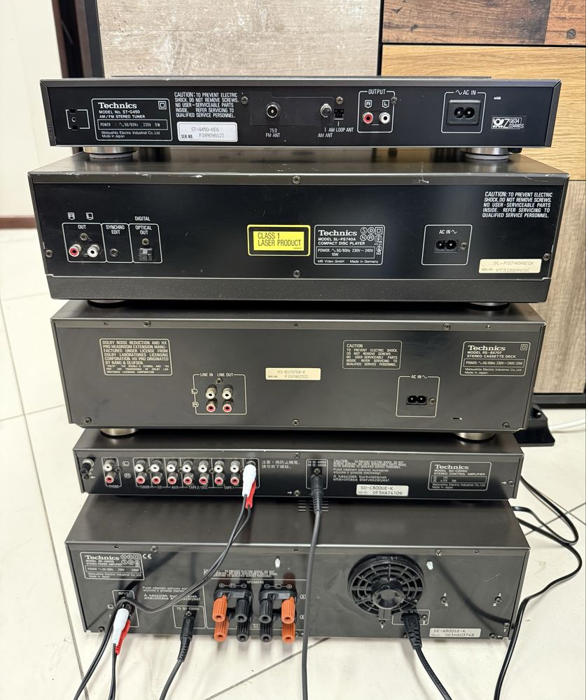 HIGH END аудио сет TECHNICS предусилвател, стъпало, дек, CD и тунер