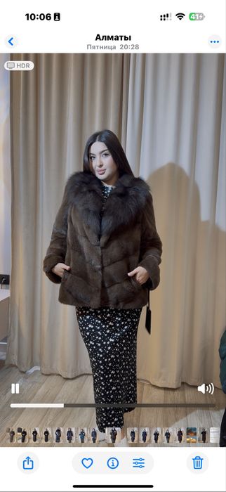 Новая норковая шуба  капучино елочка  52 р