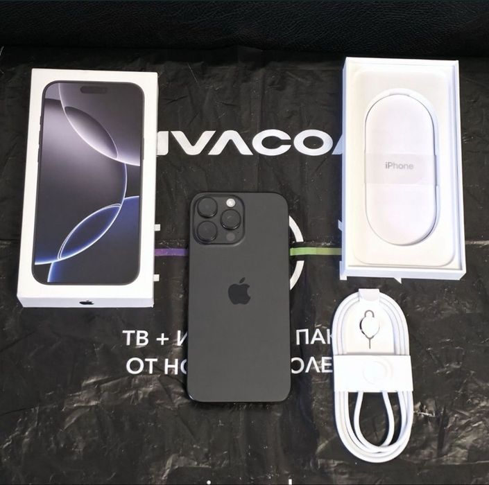 КАТО НОВ 512GB iPhone 16 Pro Max Vivacom Гаранция 2026 Black | Черен