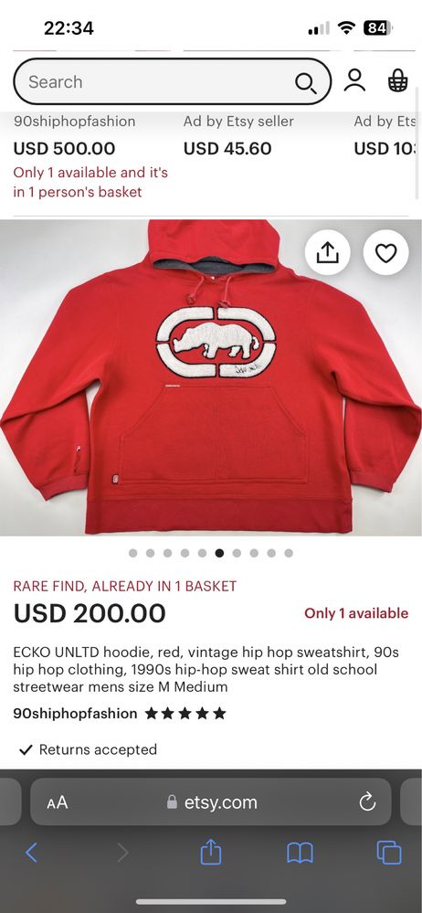 Червен vintage суичър ECKO