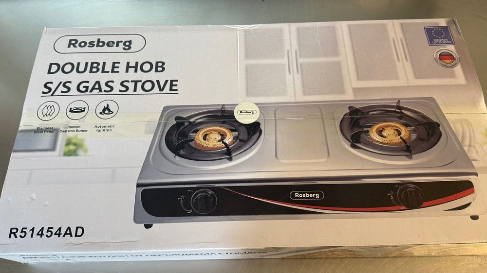 Двоен газов котлон Rosberg Двоен Автоматично запалване, 2 чугунени Нов