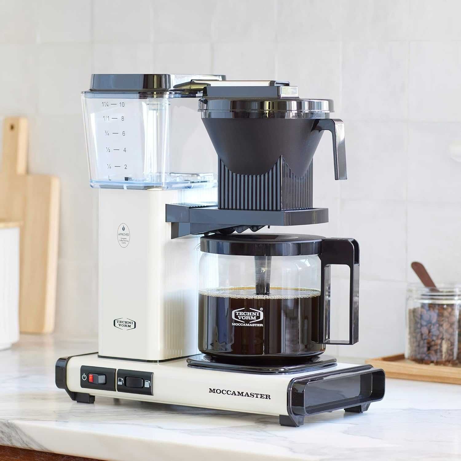 Moccamaster KBGV Select Кафемашина за 10 чаши, бяла, 40 унции, 1.25L