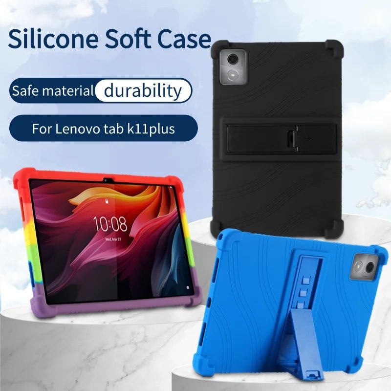 Lenovo Tab K11+ 11.45" 2024 / Удароустойчив силиконов кейс със стойка