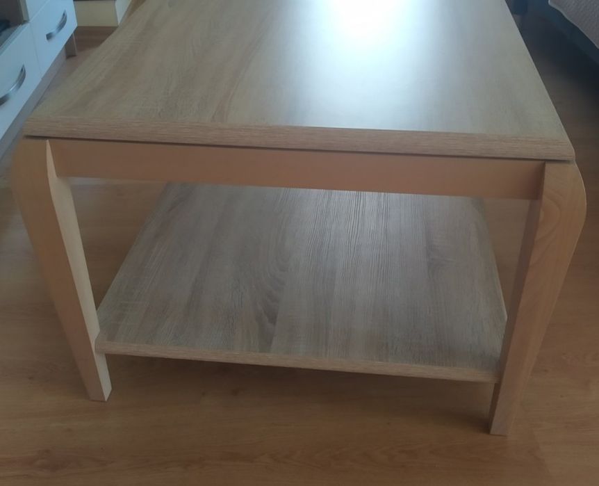 Холна маса, цвят дъб сонома, МДФ и масив