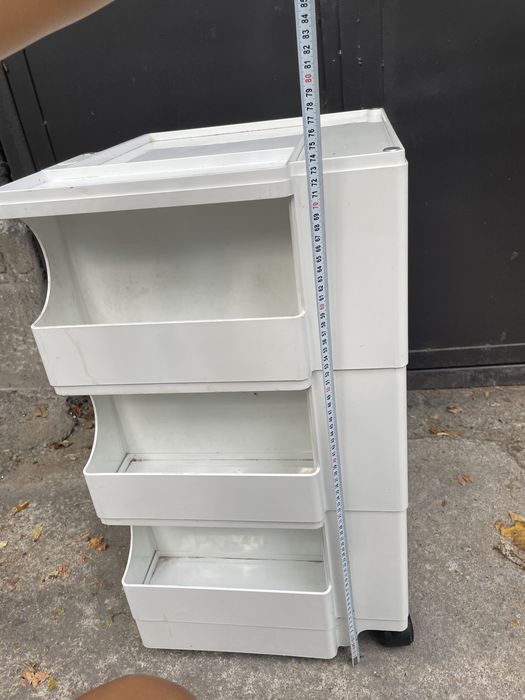 Joe Colombo white boby storage trolley 1970/ дизайнерска количка
