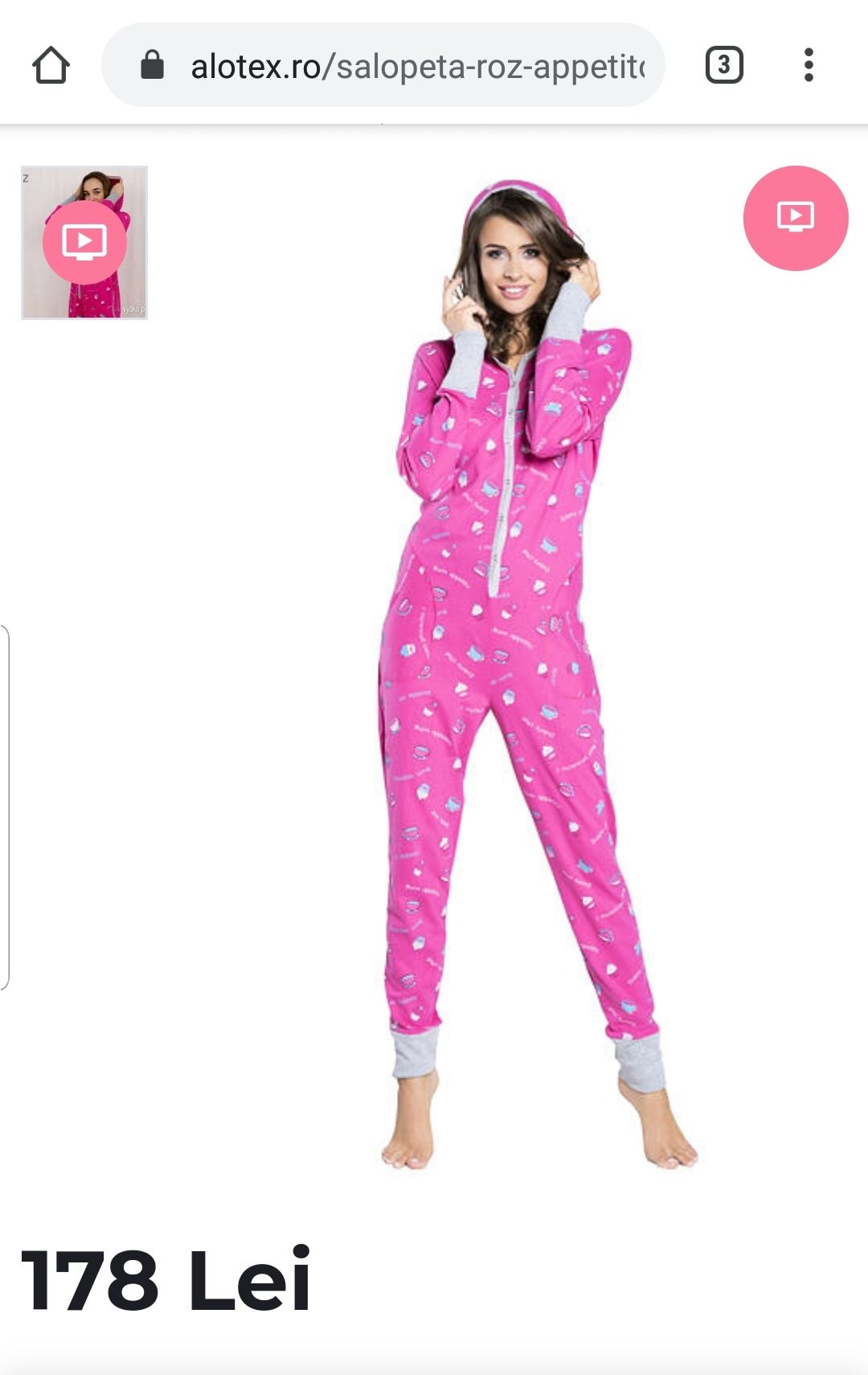 Pijama roz intreaga dama