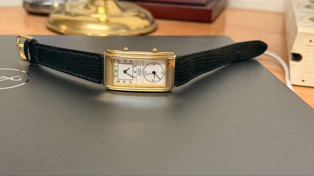 Ceas Emerich Meeson Paris ceas dublu doctor gmt de colectie placat aur