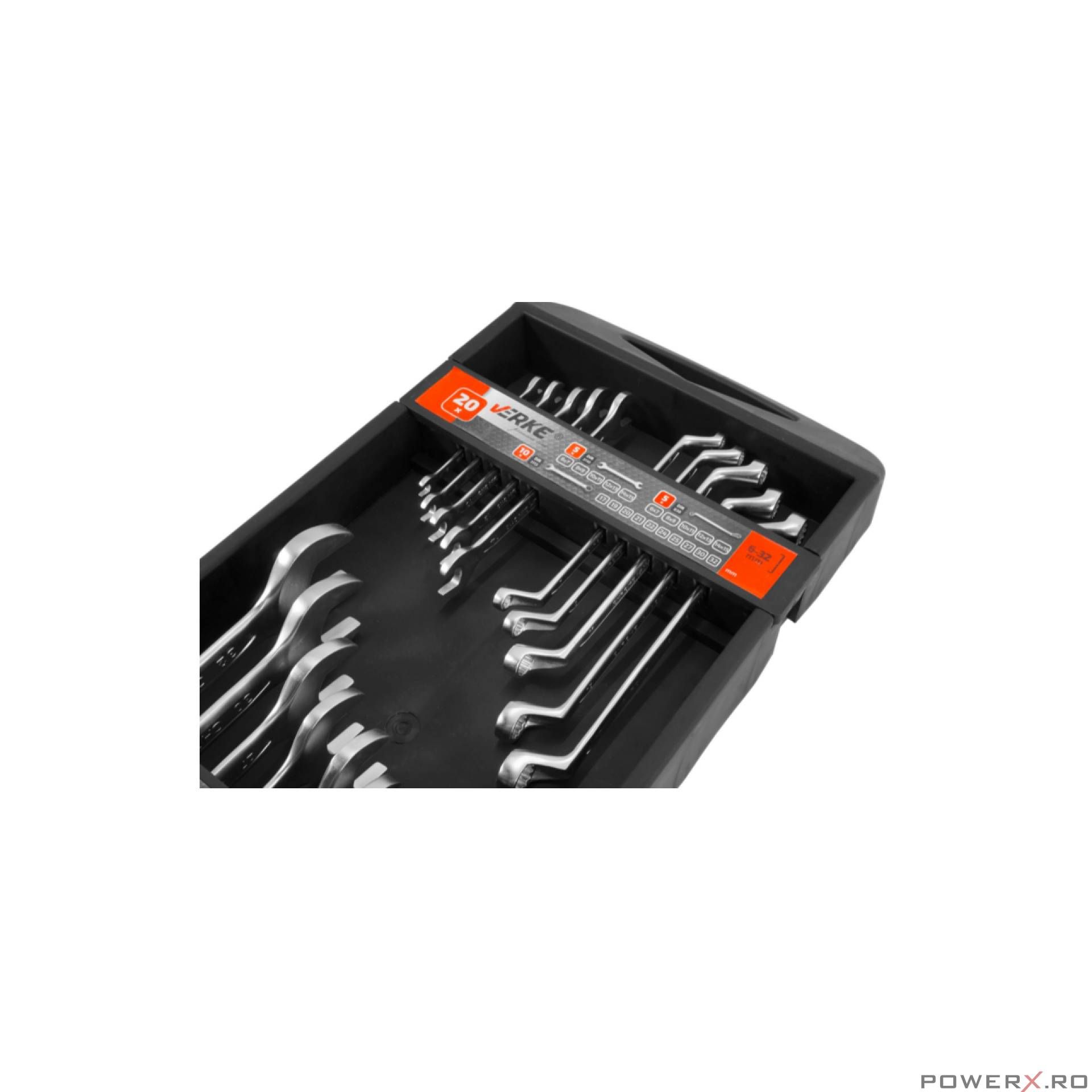 Set chei fixe si inelare combinate 20 piese 6-32mm Verke