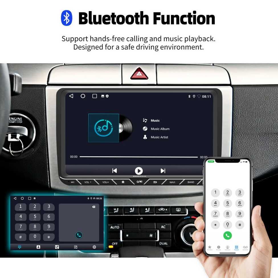 9” 2-DIN мултимедия за Volkswagen-SEAT-Skoda.   64GB ROM, RAM 4GB