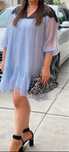 Rochie bleu Nissa din matase naturala