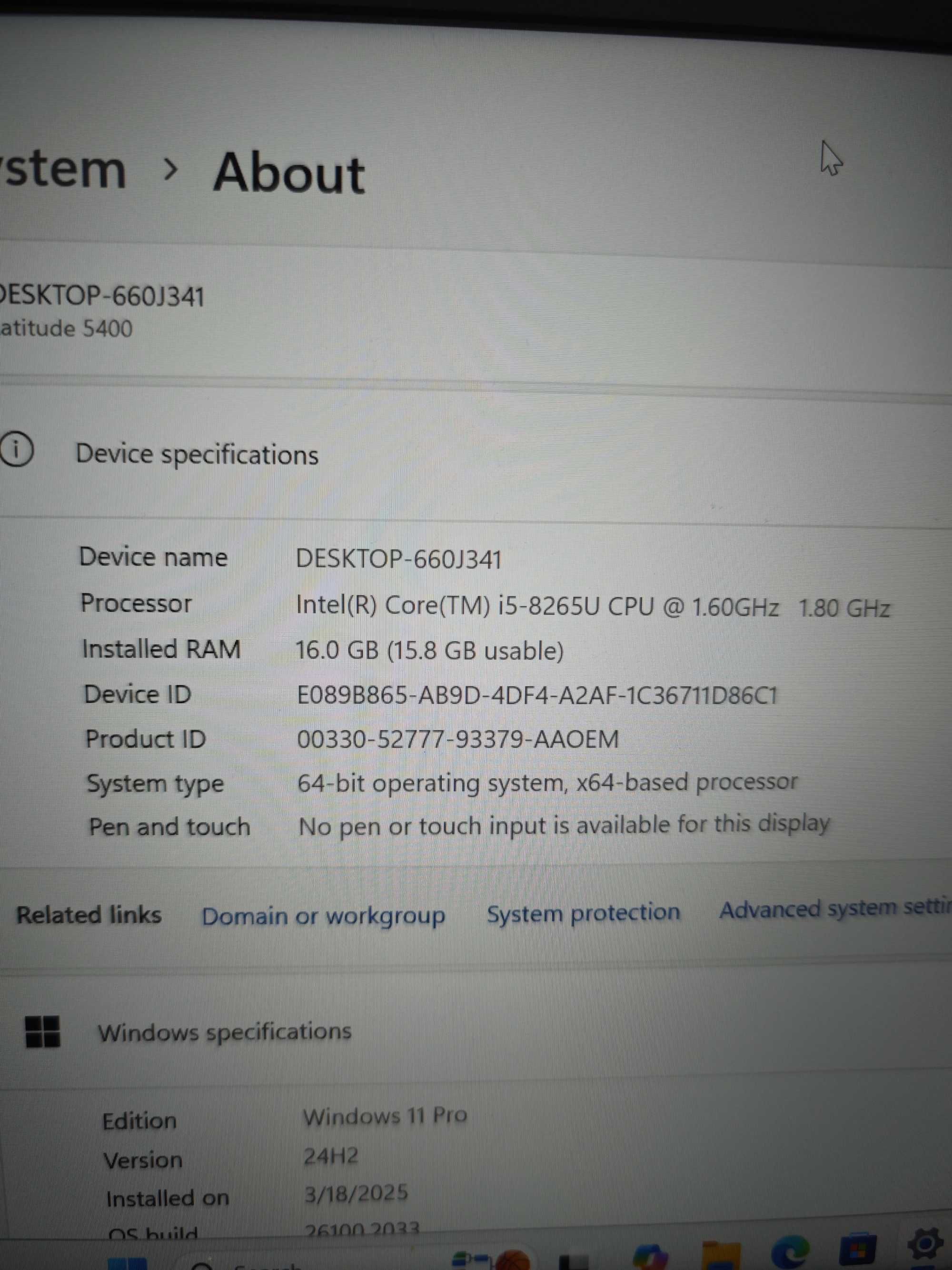 Dell Latitude 5400 ссд 256 16гб рам