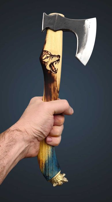 Ръчно изработена брадва вълк