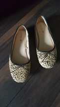 Pantofi Zara, piele cu par - animal print - mar.39