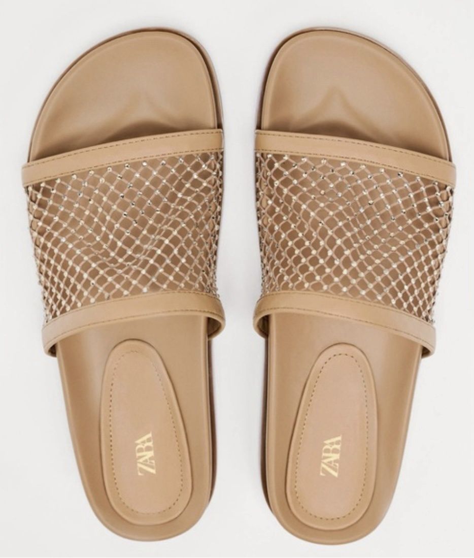 Zara чехли с камъни
