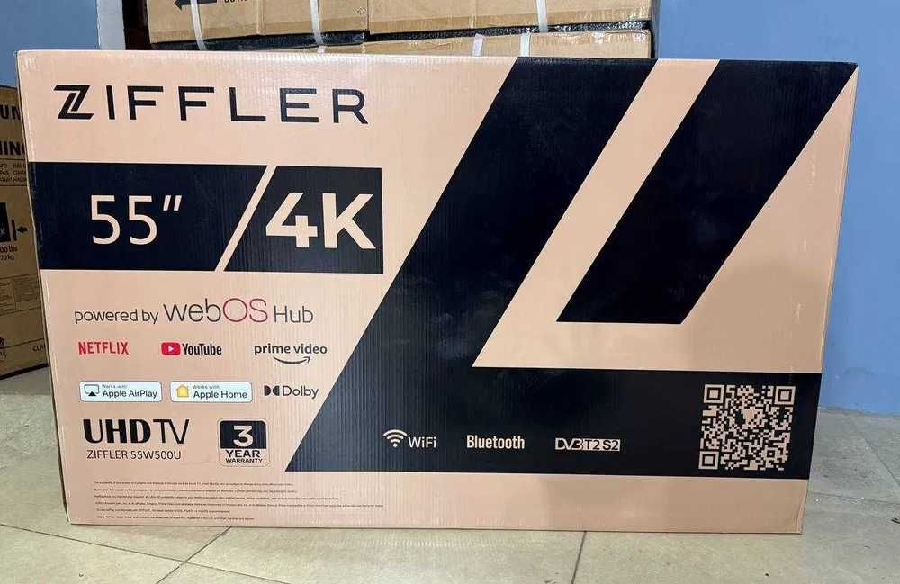 Телевизор Ziffler 43,50,55,65,75 WiFi Bluetooth 4K Акция