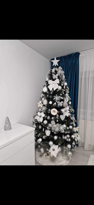 Brad cu verde cu alb de 1,80 m