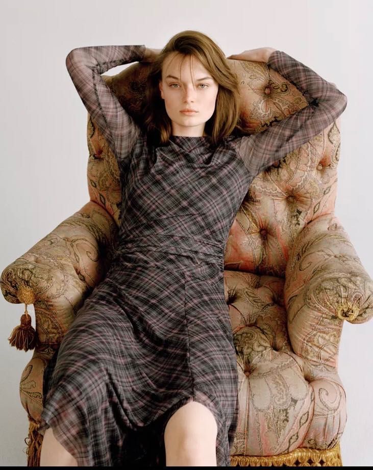 Карирана дълга рокля Zara