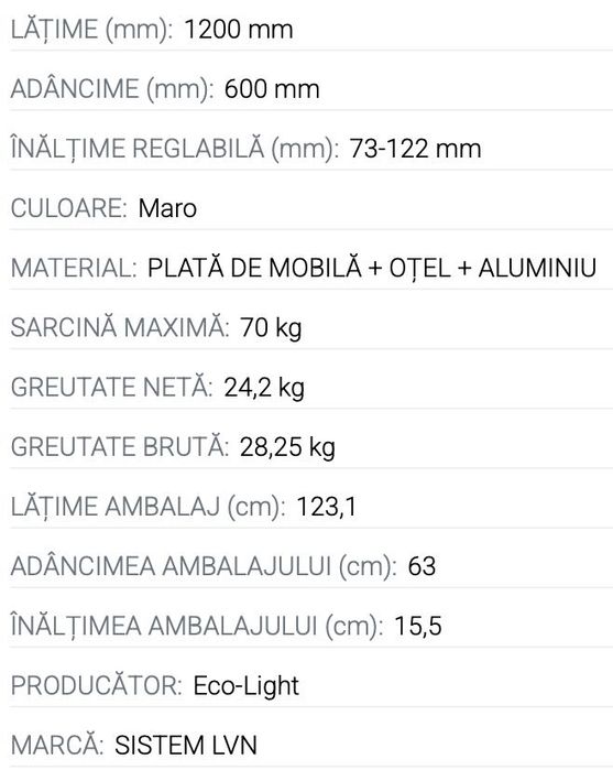 Birou din lemn LVN System Control+ 120