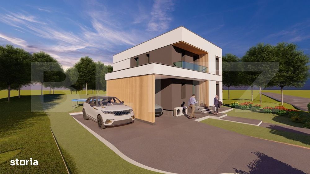 Casa moderna, la standard NZEB, 800 mp teren, Sopor