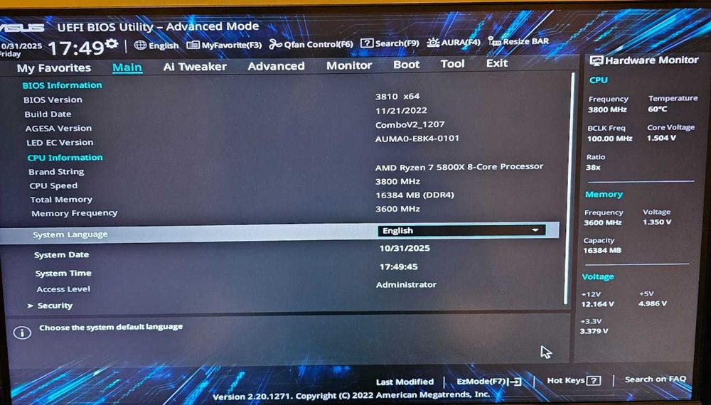PC pe piese, placa de baza, CPU+cooler, GPU, RAM