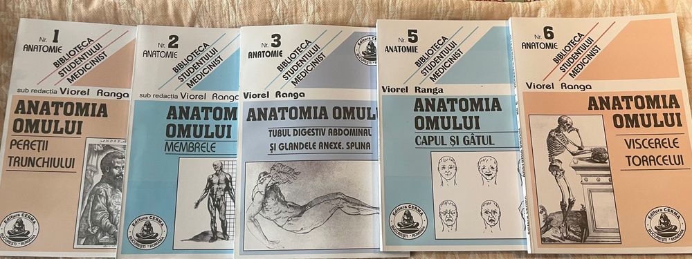 Cartiile de anatomie din Biblioteca Studentului Medicinist: 1,2,3,5,6