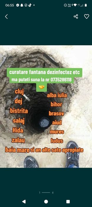 Curățire fântâni dezinfectez