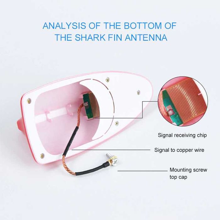 Антена за кола тип Перка на Акула с Усилвател Графит, Лукс