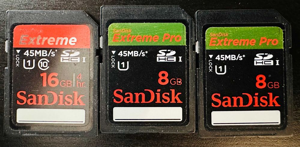 Trei Sandisk Extreme Pro Carduri de Memorie  16GB si 8 GB