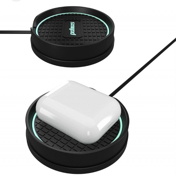 Incarcator auto wireless Airpods Pro, PVC, negru, 15 W, 68 x 16 mm