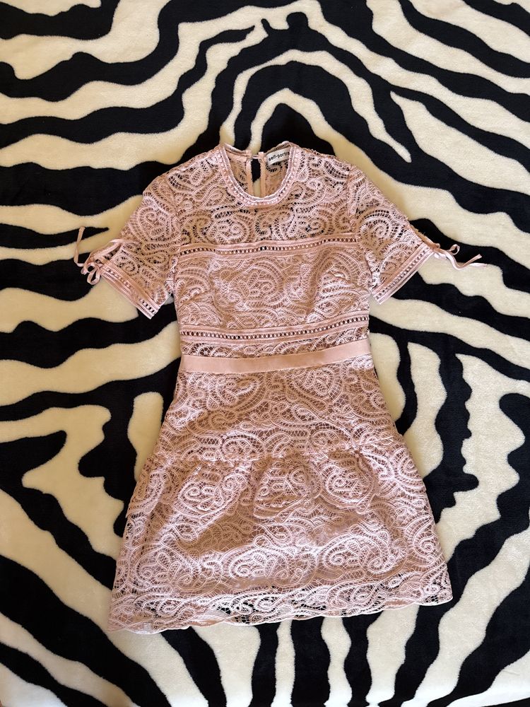 Self-Portrait Guipure mini dress