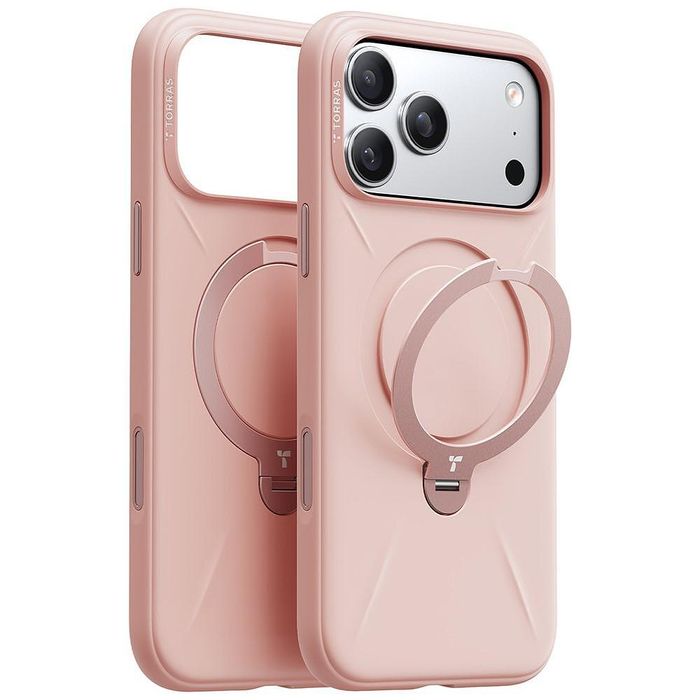 Калъф torras qpro silicone series за iphone 17 pro max в розов цвят