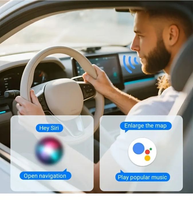 2-в-1 Безжичен CarPlay & Android Auto Адаптер