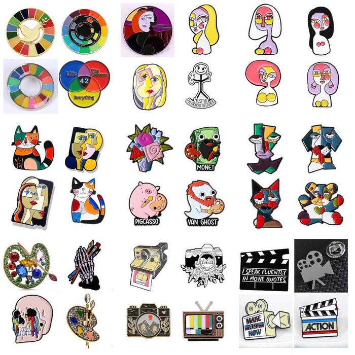 Значки/броши художнику, фотографу/видеооператору, швее, любителям кофе