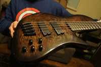 Chitara bass Harley Benton FanFret-5B Black Burl DLX