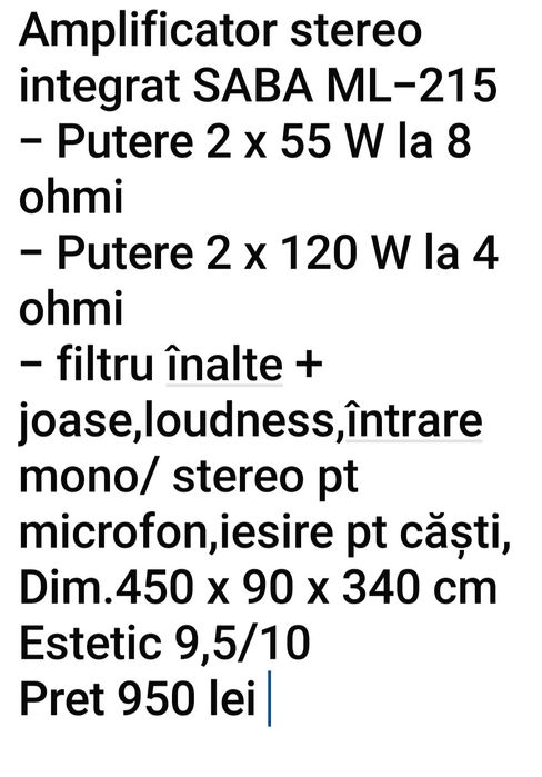 Amplificator SABA ML-215