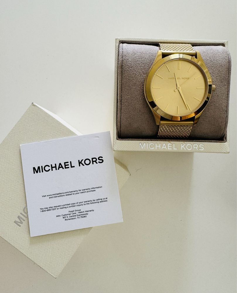 Мъжки часовник Michael Kors Slim Runway Quartz Stainless Steel Gold