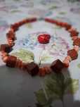 Set colier coral 48 cm și inel reglabil coral