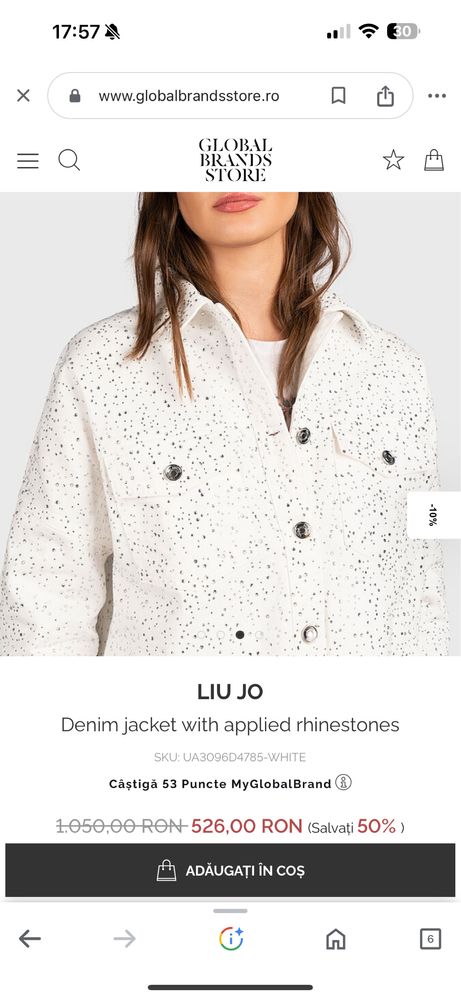 Jacheta Liu Jo, din denim cu strasuri