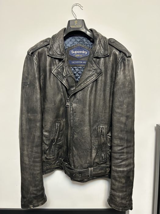 Superdry SD Endurance Custom Leather Jacket-почти ново, оригинално, XL
