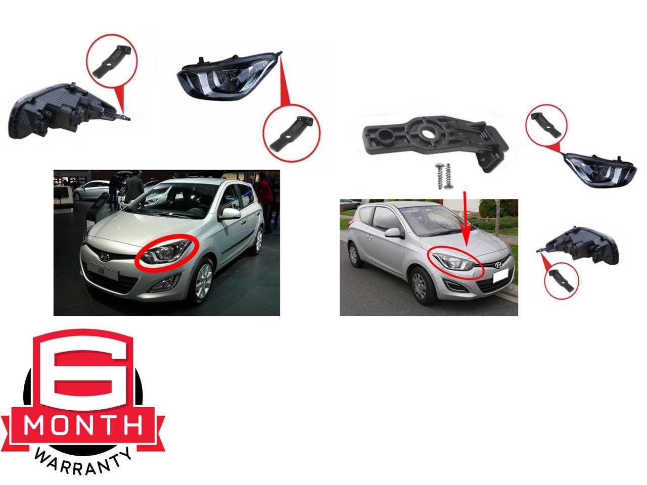 Kit reparatie urechi rupte far/faruri Hyundai i20 MK1 (2012-2014)