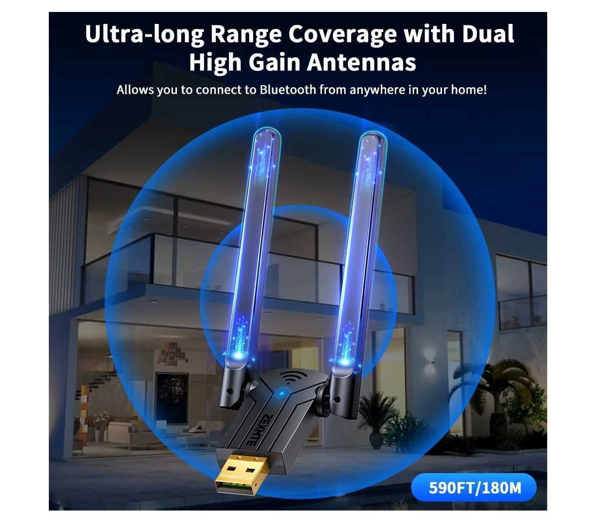 Bluetooth адаптер v5.4 (180 метров)