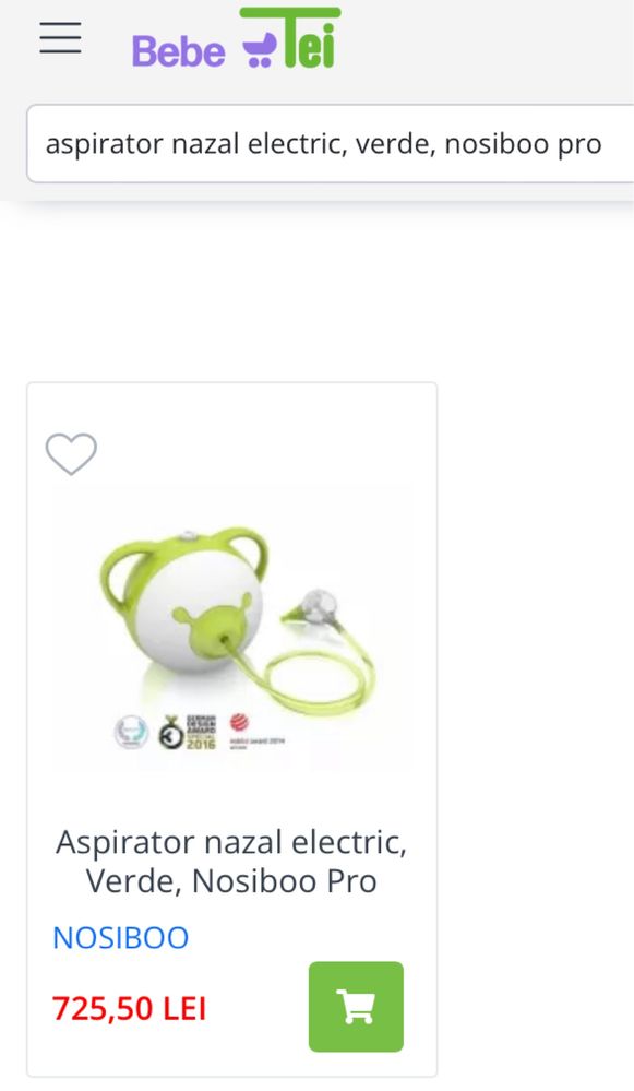 Vand Aspirator nazal electric, Verde, Nosiboo Pro, accesorii sigilate